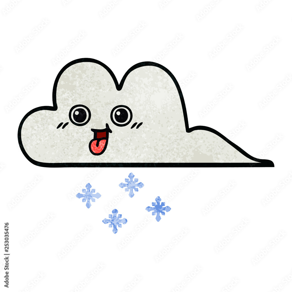 retro grunge texture cartoon snow cloud retro grunge texture cartoon snow cloud