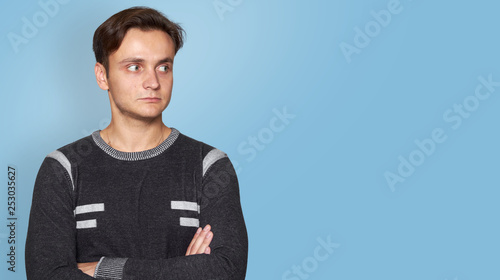 Casual man looking aside