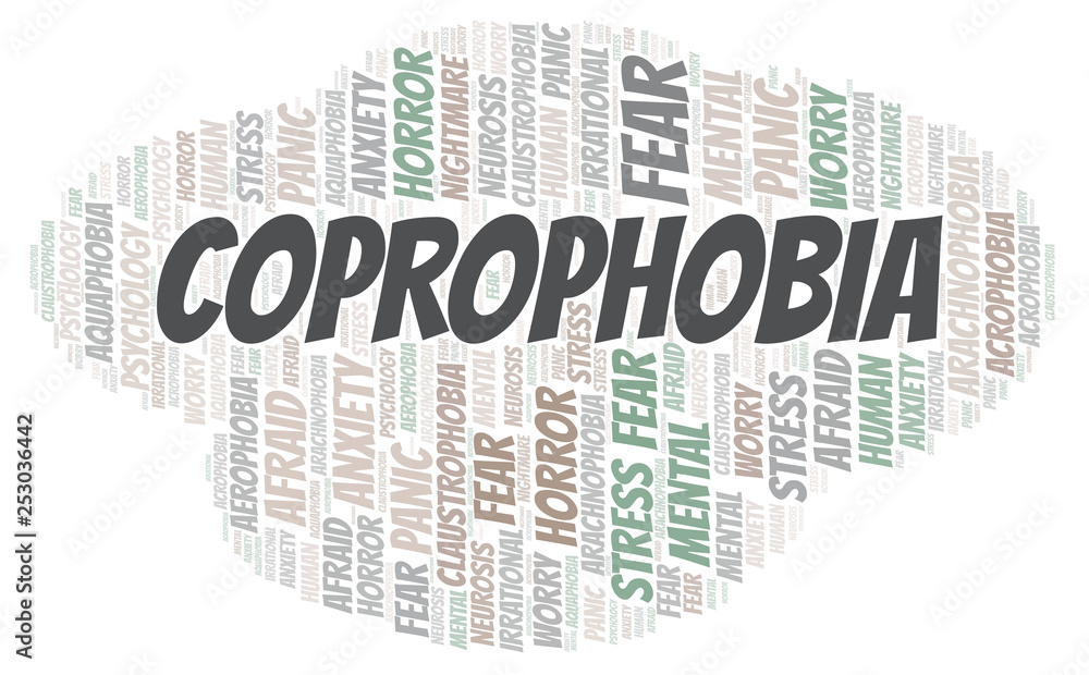 Fototapeta premium Coprophobia word cloud.
