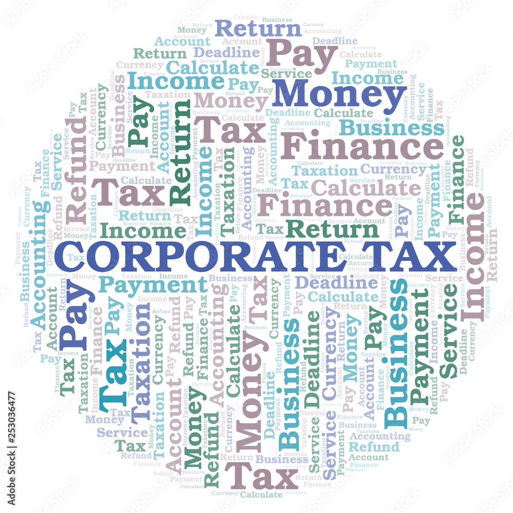 Corporate Tax word cloud.