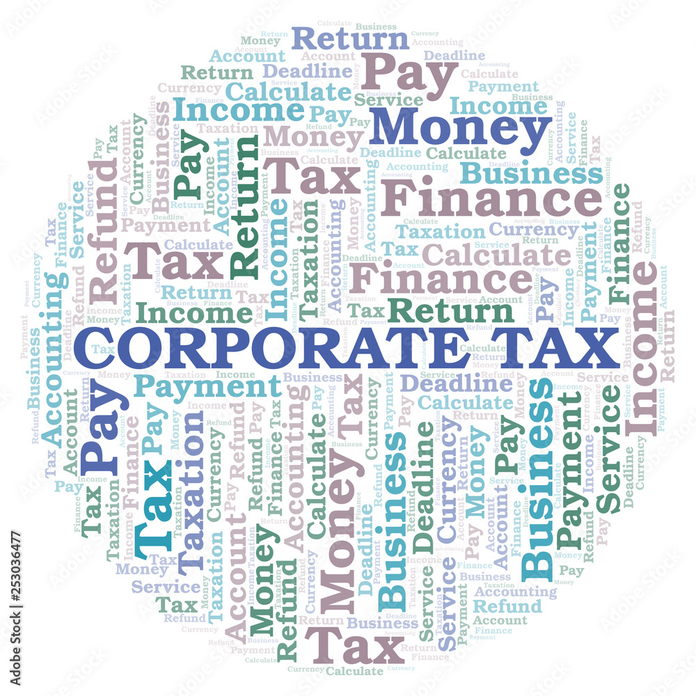 Corporate Tax word cloud. Corporate Tax word cloud.