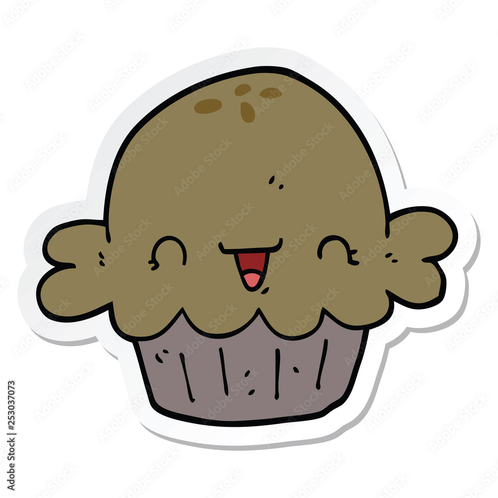sticker of a cute cartoon pie sticker of a cute cartoon pie