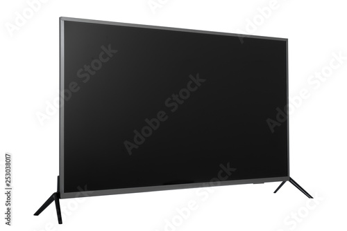  View of widescreen internet tv monitor isolated on white background