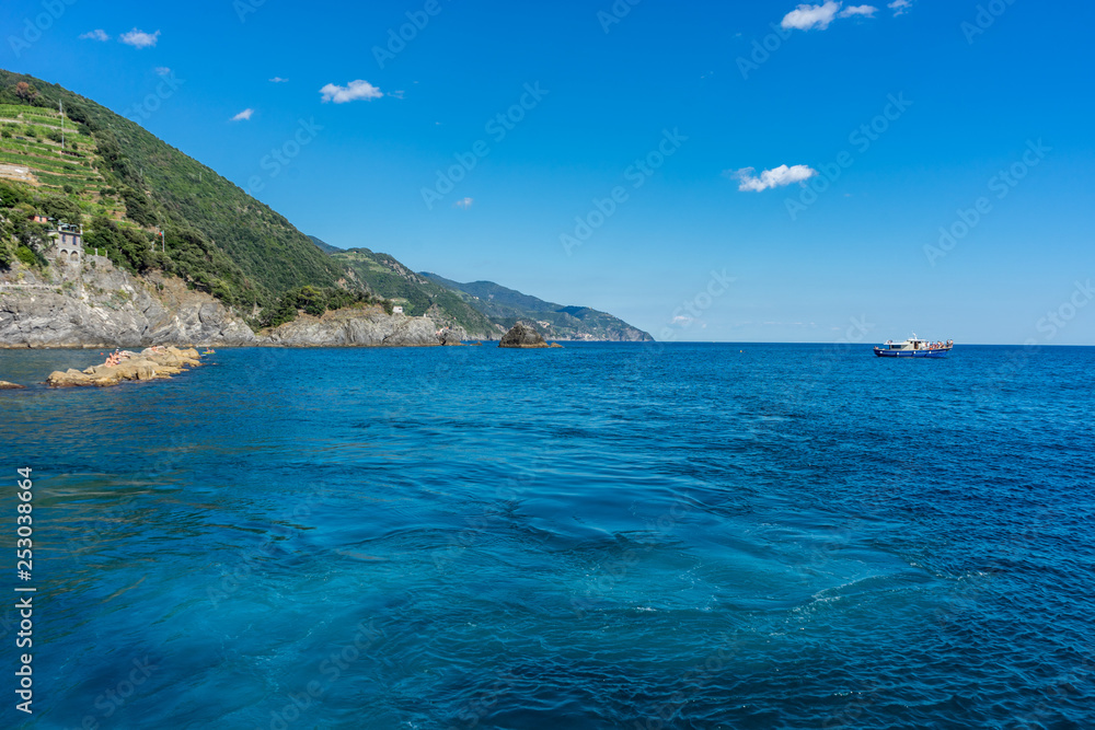 Italy, Cinque Terre, Monterosso, an island in the middle of a body of water