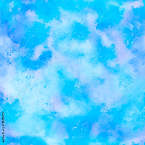 Seamless Colorful abstract vector background. Soft blue and purple watercolor stain. Watercolor painting. vector