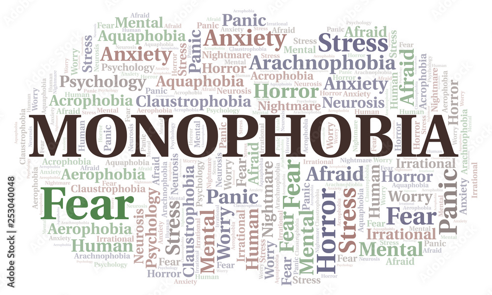 Fototapeta premium Monophobia word cloud.
