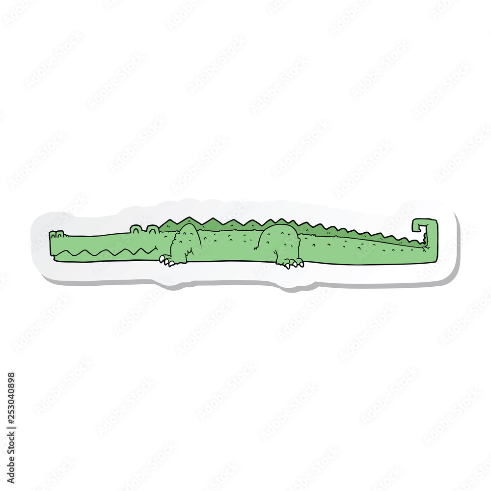 Obraz premium sticker of a cartoon crocodile