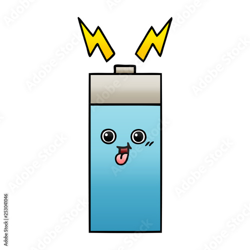 gradient shaded cartoon battery