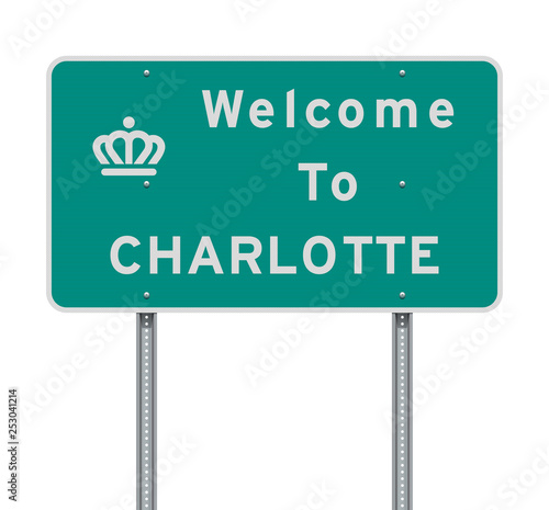 Welcome to Charlotte road sign