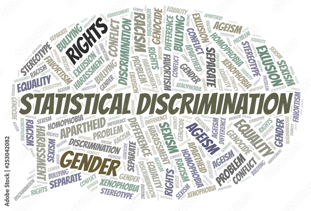 Statistical Discrimination - type of discrimination - word cloud.
