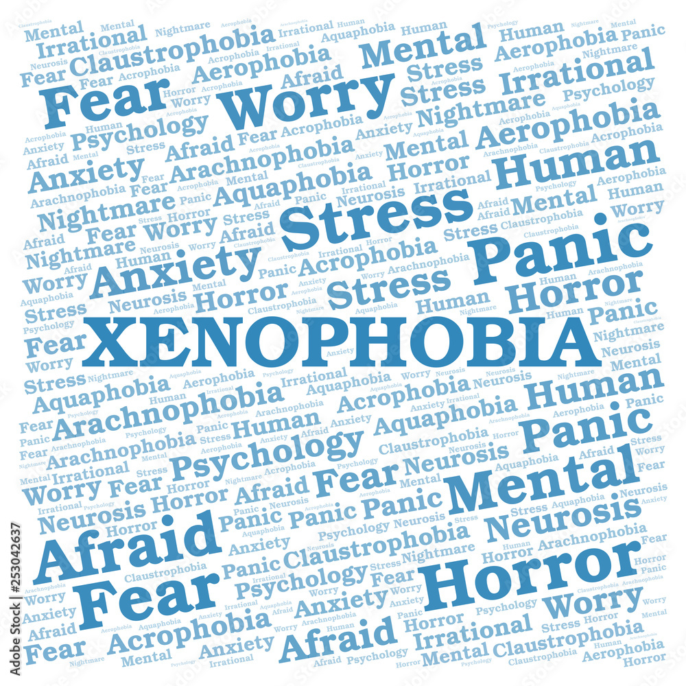 Fototapeta premium Xenophobia word cloud.