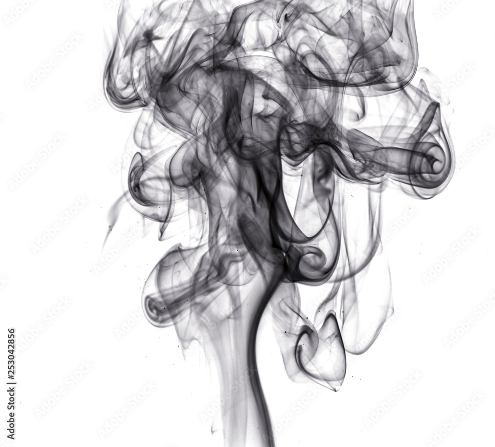 Black smoke on white background Black smoke on white background