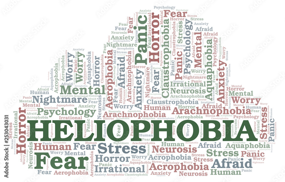 Obraz premium Heliophobia word cloud.