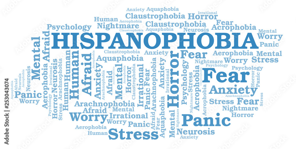 Obraz premium Hispanophobia word cloud.