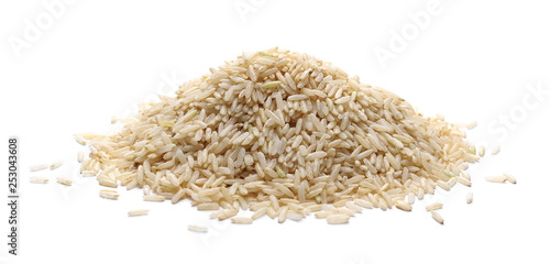 Integral long rice pile isolated on white background