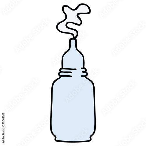 quirky hand drawn cartoon glass bottled potion