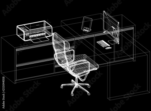 Modern Office Concept Architect Blueprint  © Marko