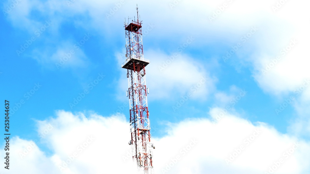antenna tower on blue sky