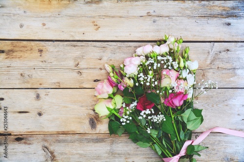 Blumenstrau   mit Rosen - Gru  karte zum Muttertag - Hochzeit - Geburtstag