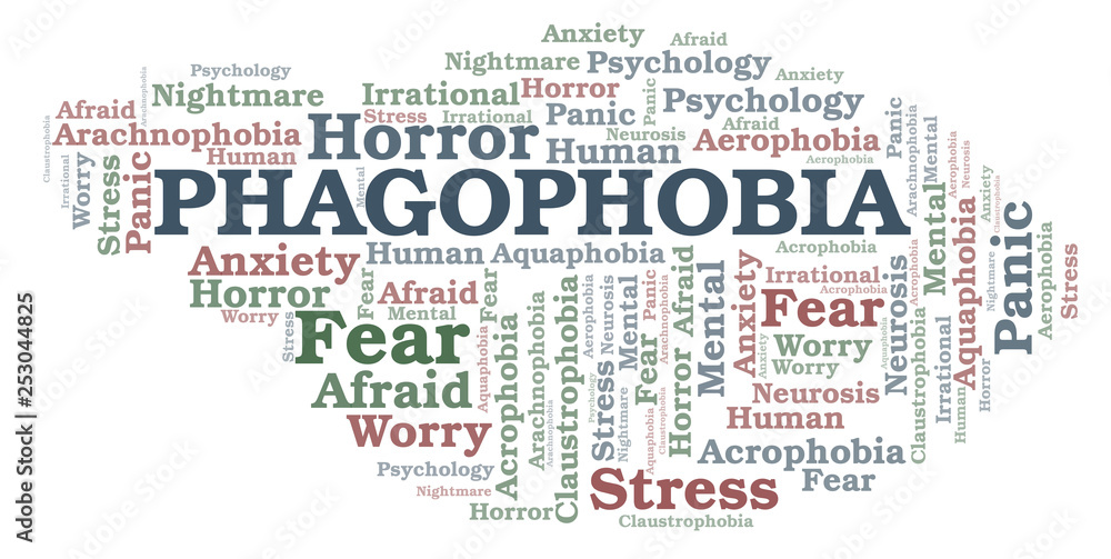 Obraz premium Phagophobia word cloud.