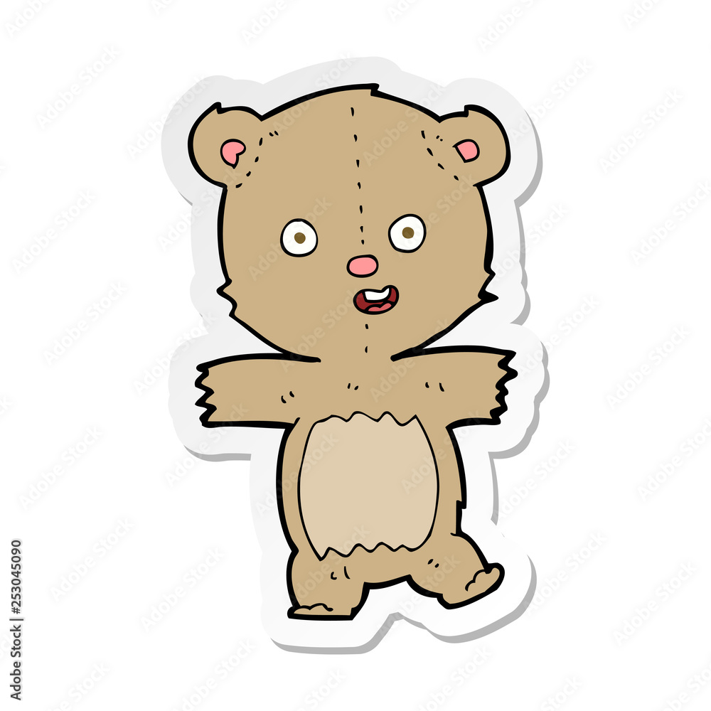 sticker of a cartoon dancing teddy bear sticker of a cartoon dancing teddy bear