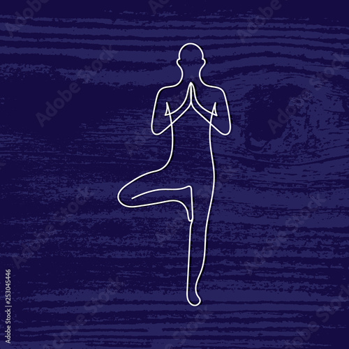 Tree Pose/ Vrksasana. Vector.