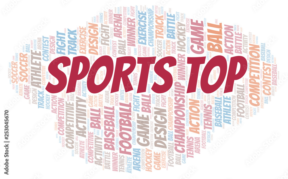 Fototapeta premium Sports Top word cloud.