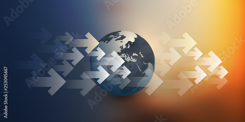 3D Earth Globe Design Layout Applicable for Globalisation, Global Business, Technology Concepts, Event Posters - Vector Template 