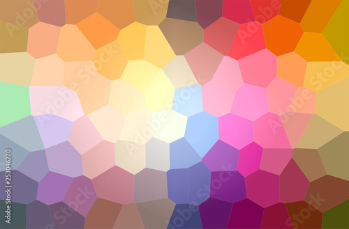 Abstract illustration of blue, orange, purple, red Big Hexagon background