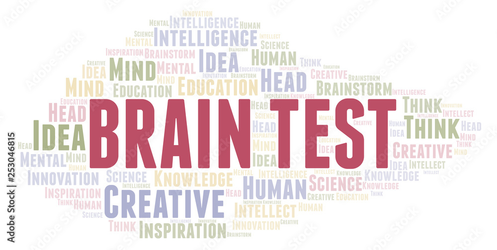 Obraz premium Brain Test word cloud.
