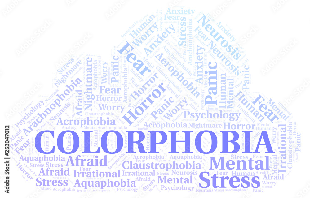 Obraz premium Colorphobia word cloud.