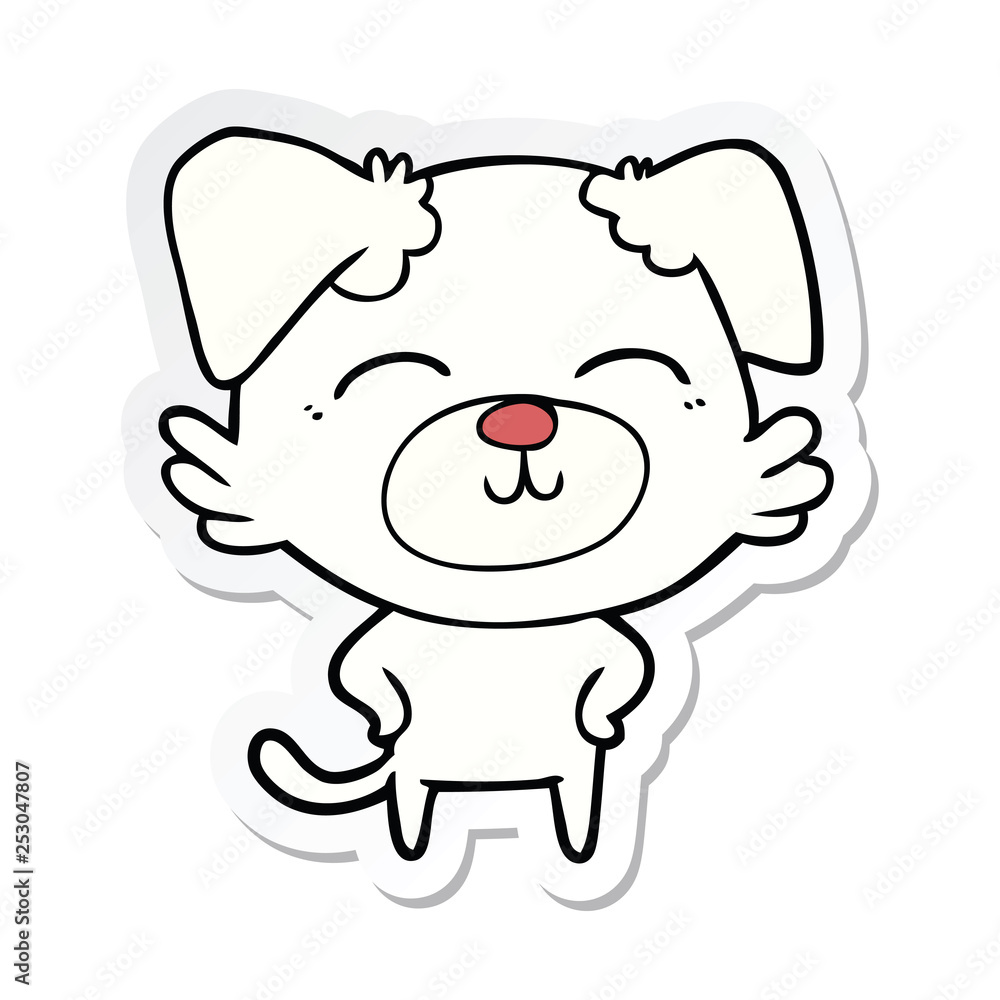 sticker of a cartoon dog