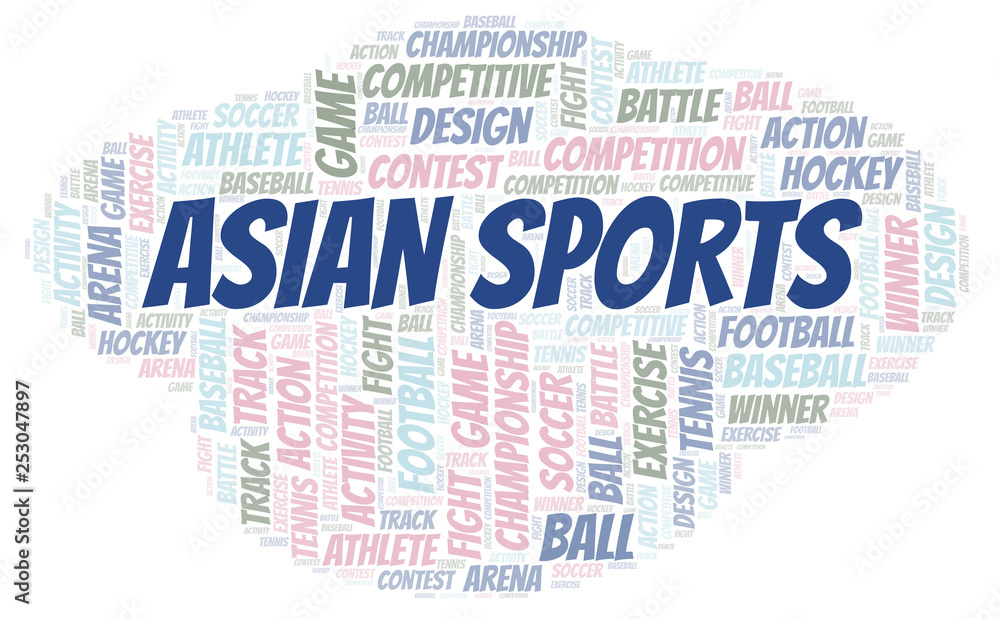 Fototapeta premium Asian Sports word cloud.