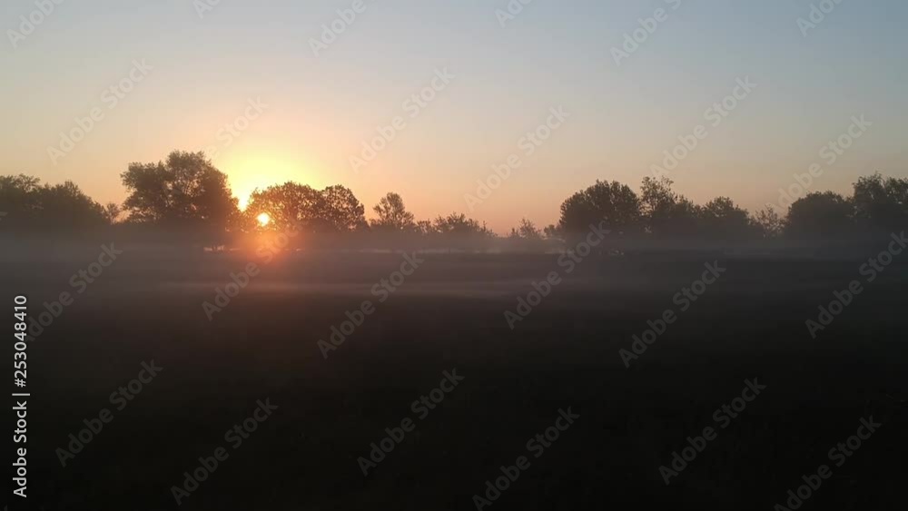 summer lazy fog and rising sun summer lazy fog and rising sun