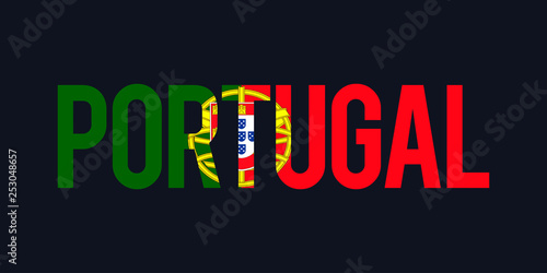Portugal text with flag