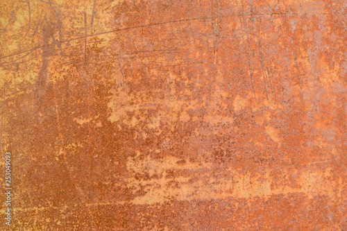 The surface texture of the old metal with remnants of paint, abstract background