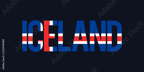 Iceland text with flag