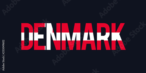 Denmark text with flag