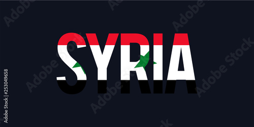 Syria text with flag
