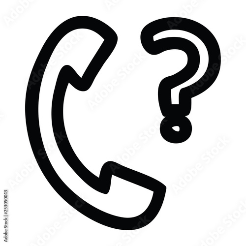 telephone handset with question mark icon