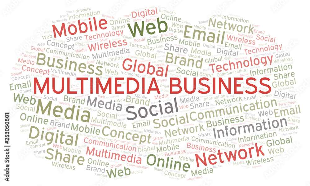 Multimedia Business word cloud.