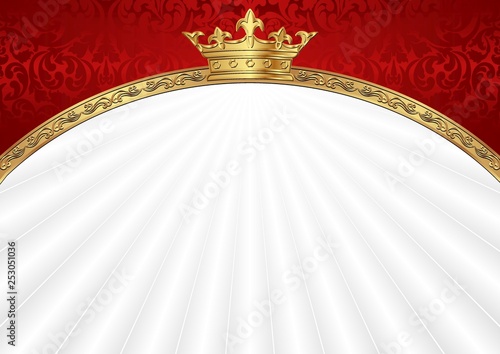 decorative background with crown and golden ornaments