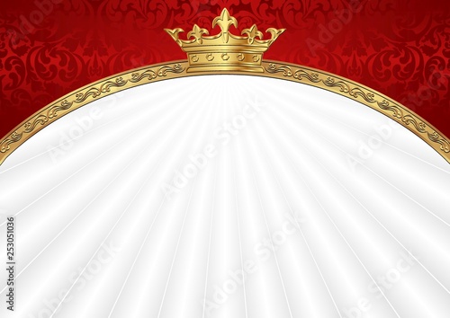 decorative background with crown and golden ornaments photo