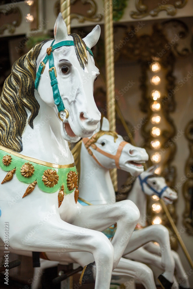 Horses on the merry-go-round.