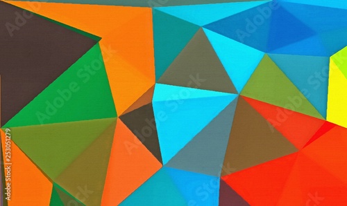 Polygonal texture. Chaotic drawing on canvas triangles background. Abstract geometric art pattern. 