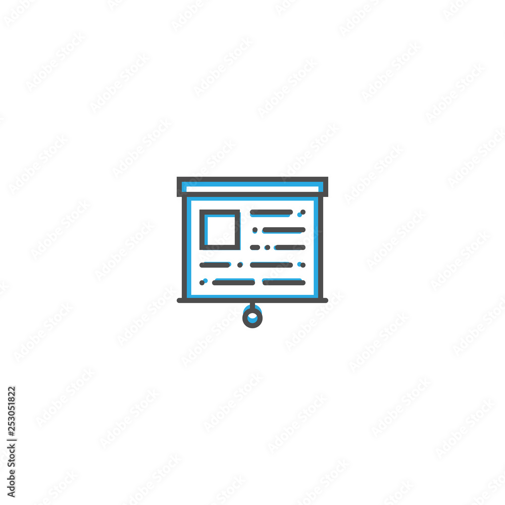 presentation icon line design. Business icon vector illustration presentation icon line design. Business icon vector illustration