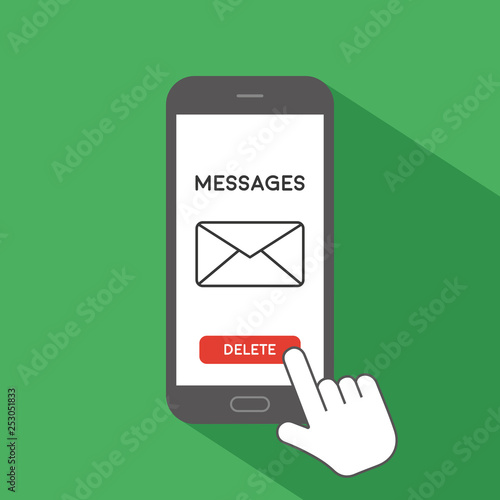 Delete messages. Deleting text messages screen on phone.