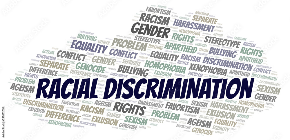 Racial Discrimination - type of discrimination - word cloud.