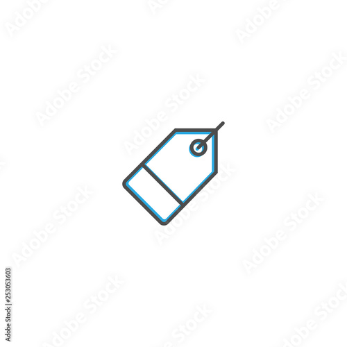 price tag icon line design. Business icon vector illustration