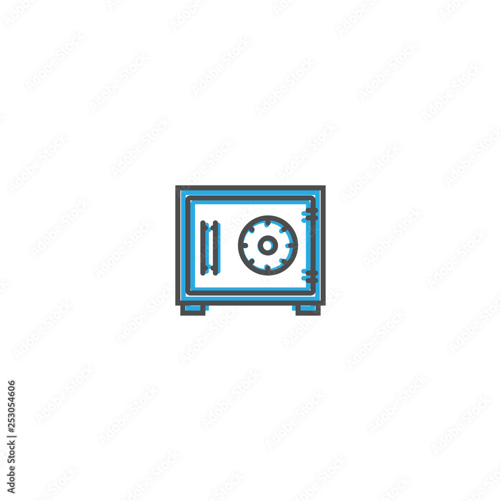 safe box icon line design. Business icon vector illustration safe box icon line design. Business icon vector illustration
